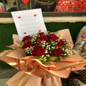 Buquê com dedicatória